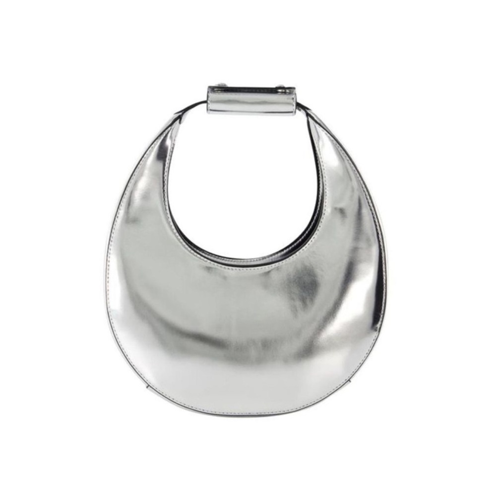 STAUD Silver Crescent Shoulder Bag